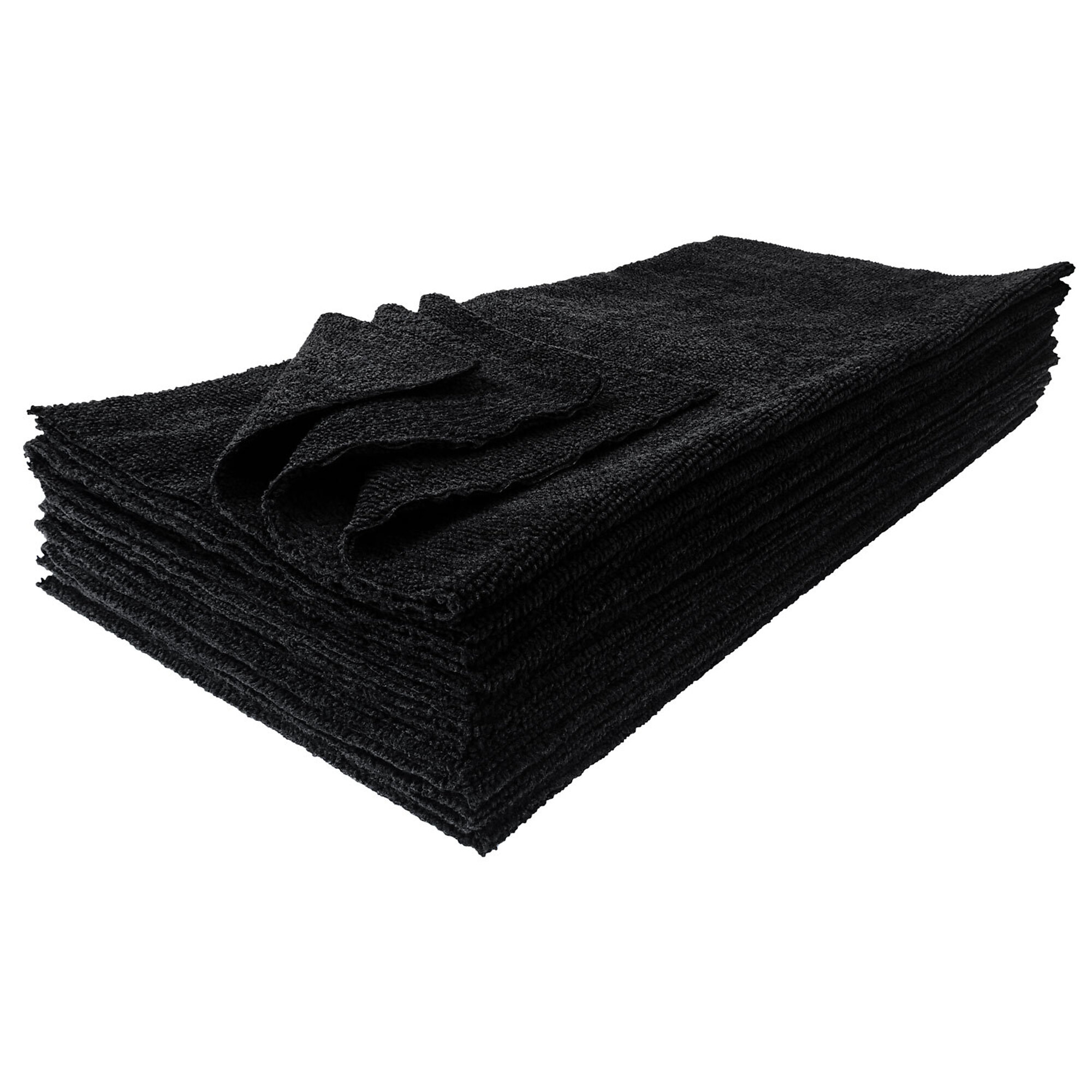 Detailer's Preference Edgeless Microfiber Towels — 16in. x 16in., 12-Pack, Black, Model# MT-UT16-SBLK12